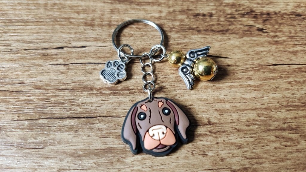 Tashanger Sleutelhanger Weimaraner PVC met beschermengeltje, Verzenden, Nieuw, Dier of Natuur