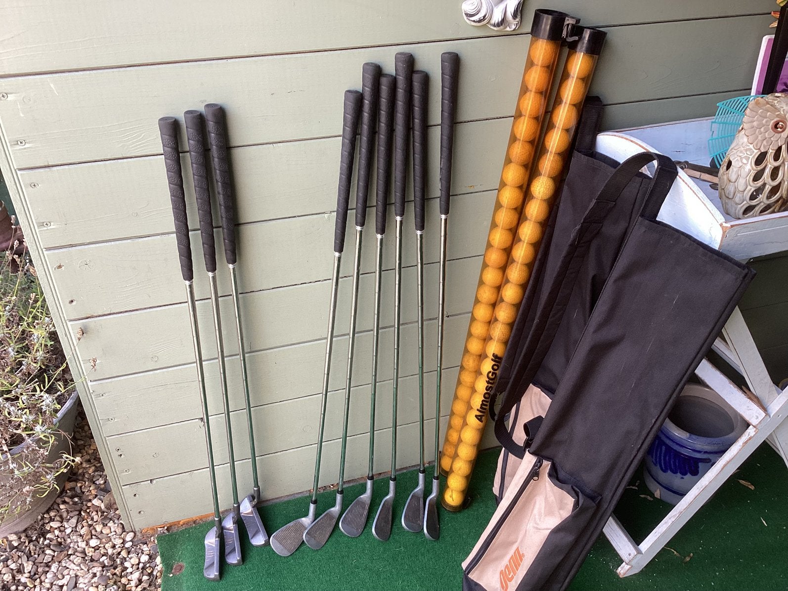 Set golf clubs Penn Play Maker+3 Full Choice,2 tassen+46 bal, Ophalen of Verzenden, Gebruikt, Set