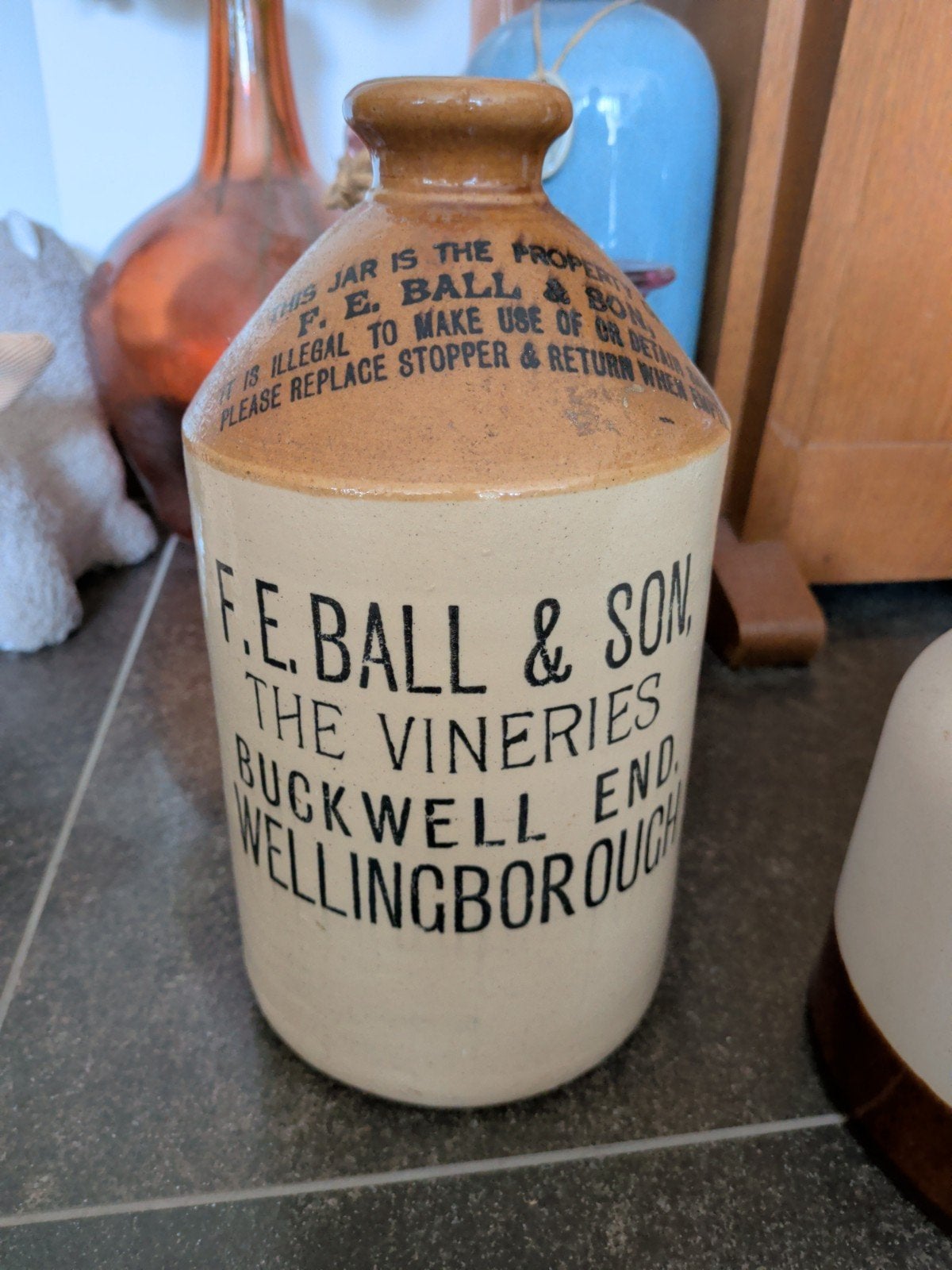 vintage F.E.Ball and son wijn fust van aardewerk, Ophalen