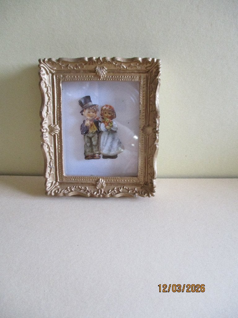 poppenhuis mooi schilderij met 3d bruidspaar, Ophalen of Verzenden, Zo goed als nieuw, Decoratie