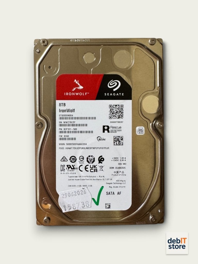Seagate Ironwolf 8tb NAS HDD - ST8000VN004, Computers en Software, 8tb, Seagate, Server, Info@debitstore.nl