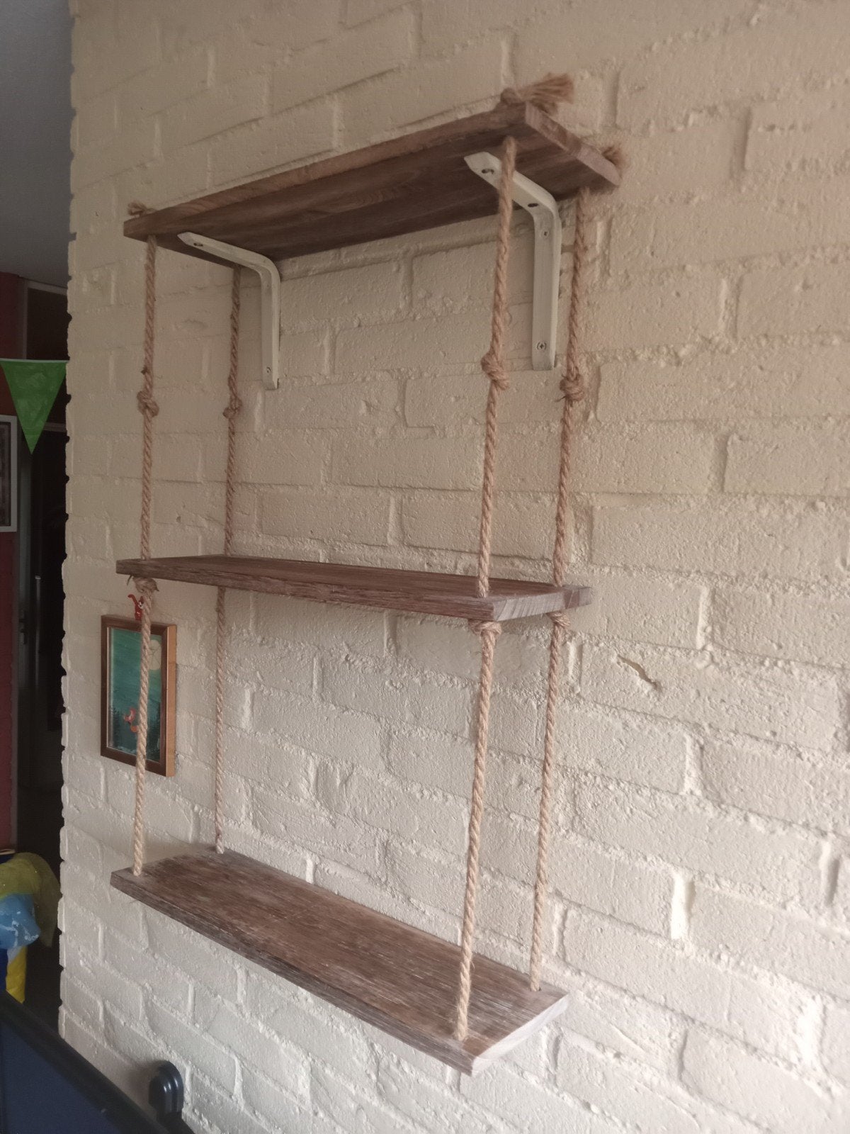 wandrek met touw en houten planken, Ophalen of Verzenden, Gebruikt