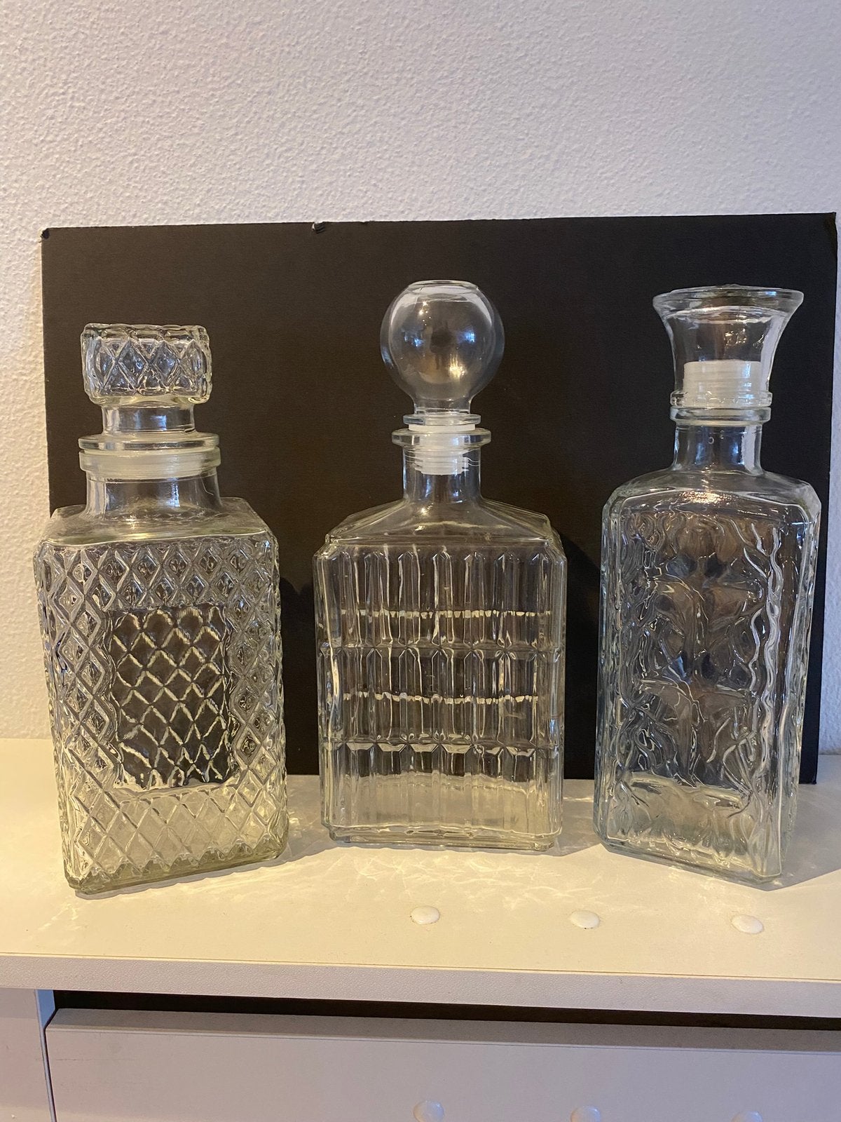 3 x kristalglazen Whiskey of Wijn Decanters/Karaffen, Ophalen of Verzenden