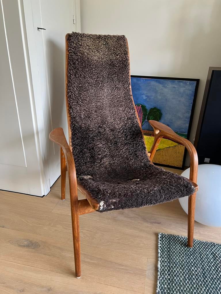 Swedese Lamino fauteuil, Huis en Inrichting, Ophalen, Gebruikt, 50 tot 75 cm, Hout