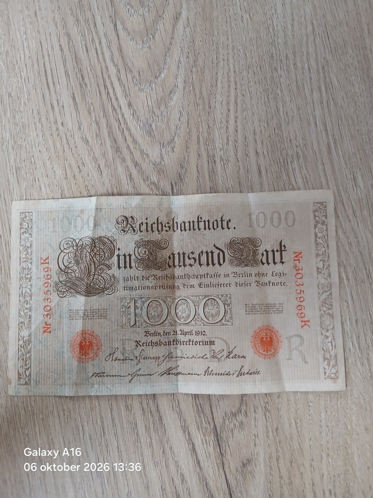 Duitsland 1000 Reichsbanknote 1910, Ophalen of Verzenden, Duitsland, Los biljet