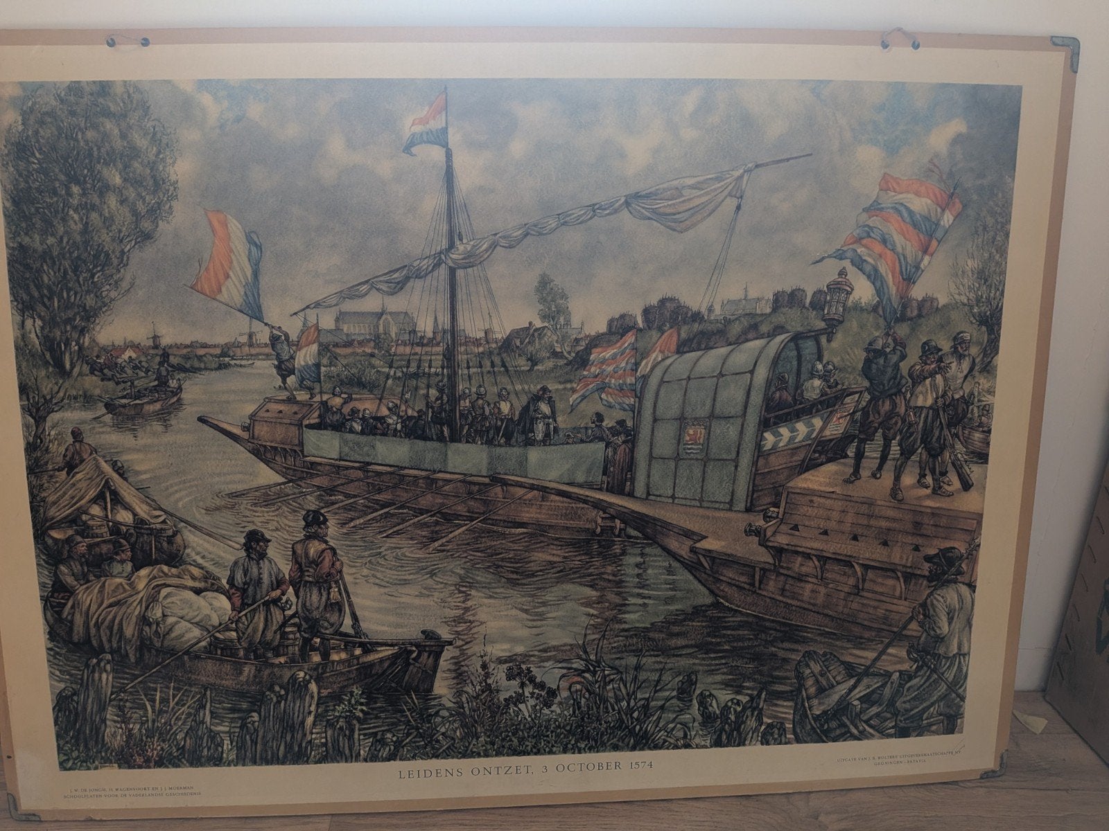 Mooie schoolplaat Leidens Ontzet, Ophalen, Geschiedenis