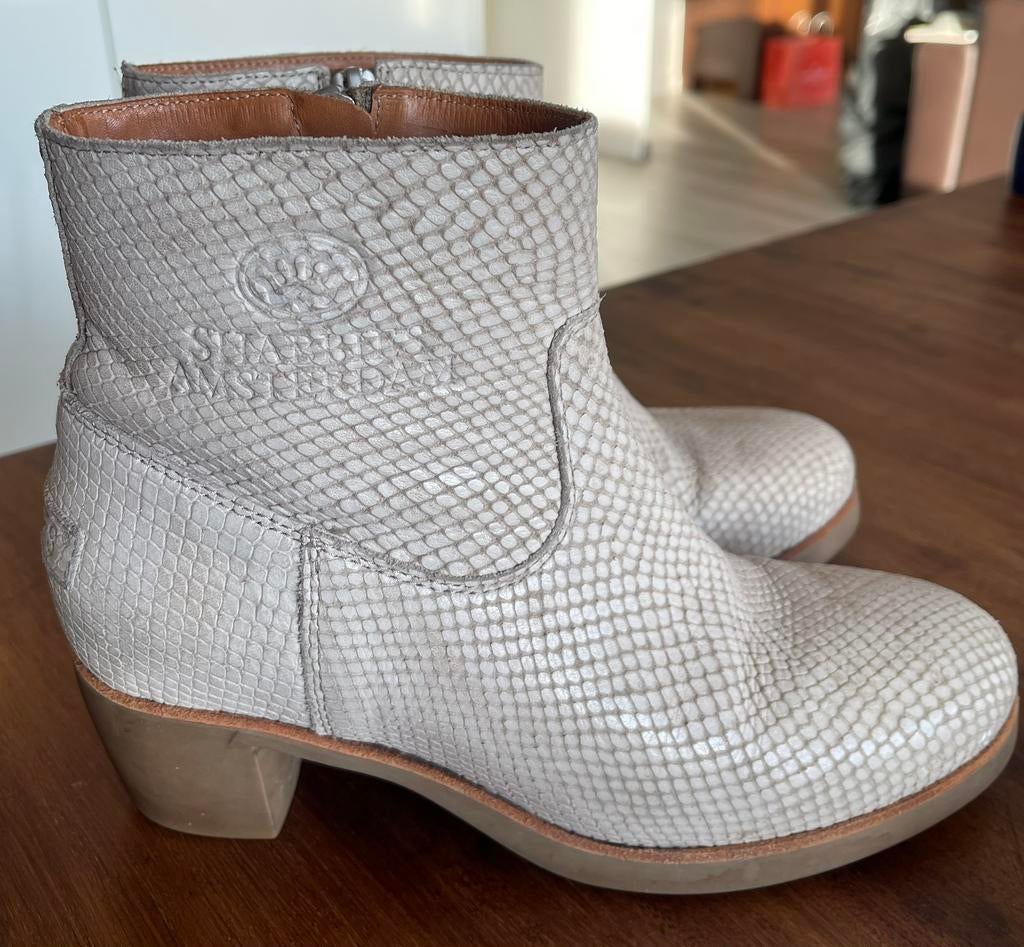 Shabbies Amsterdam enkellaarsjes mt 38, Ophalen of Verzenden, Zo goed als nieuw, Zwart