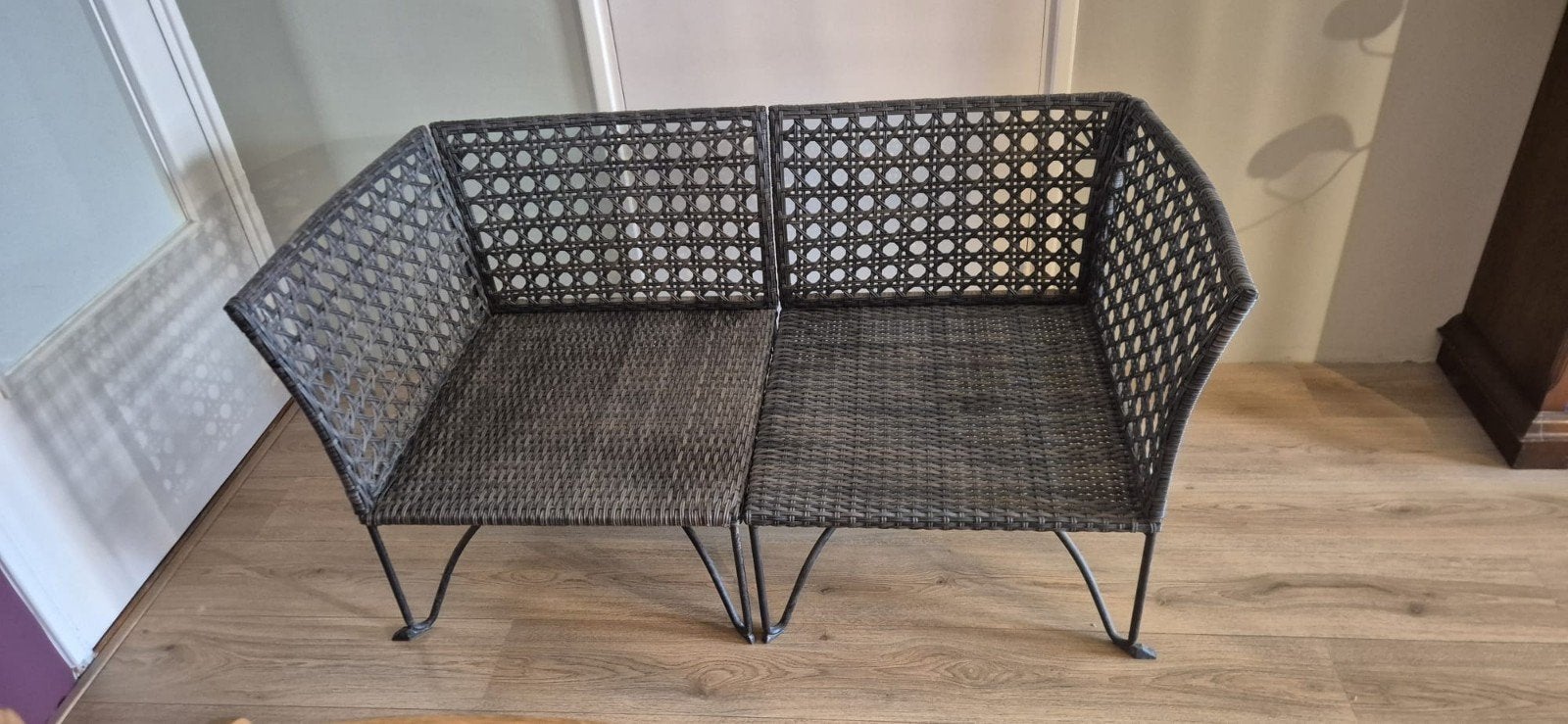 Bank buiten tuin balkon van kunststof ikea jutholmen, Tuin en Terras, Ophalen, Kunststof