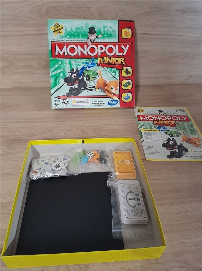 Monopoly juniior met hondje en katje - s1801, Verzenden, Zo goed als nieuw