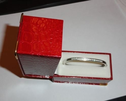 Armband 925 zilver zirkonia klaparmband met doosje, Nieuw, Zilver, Zilver, Met edelsteen