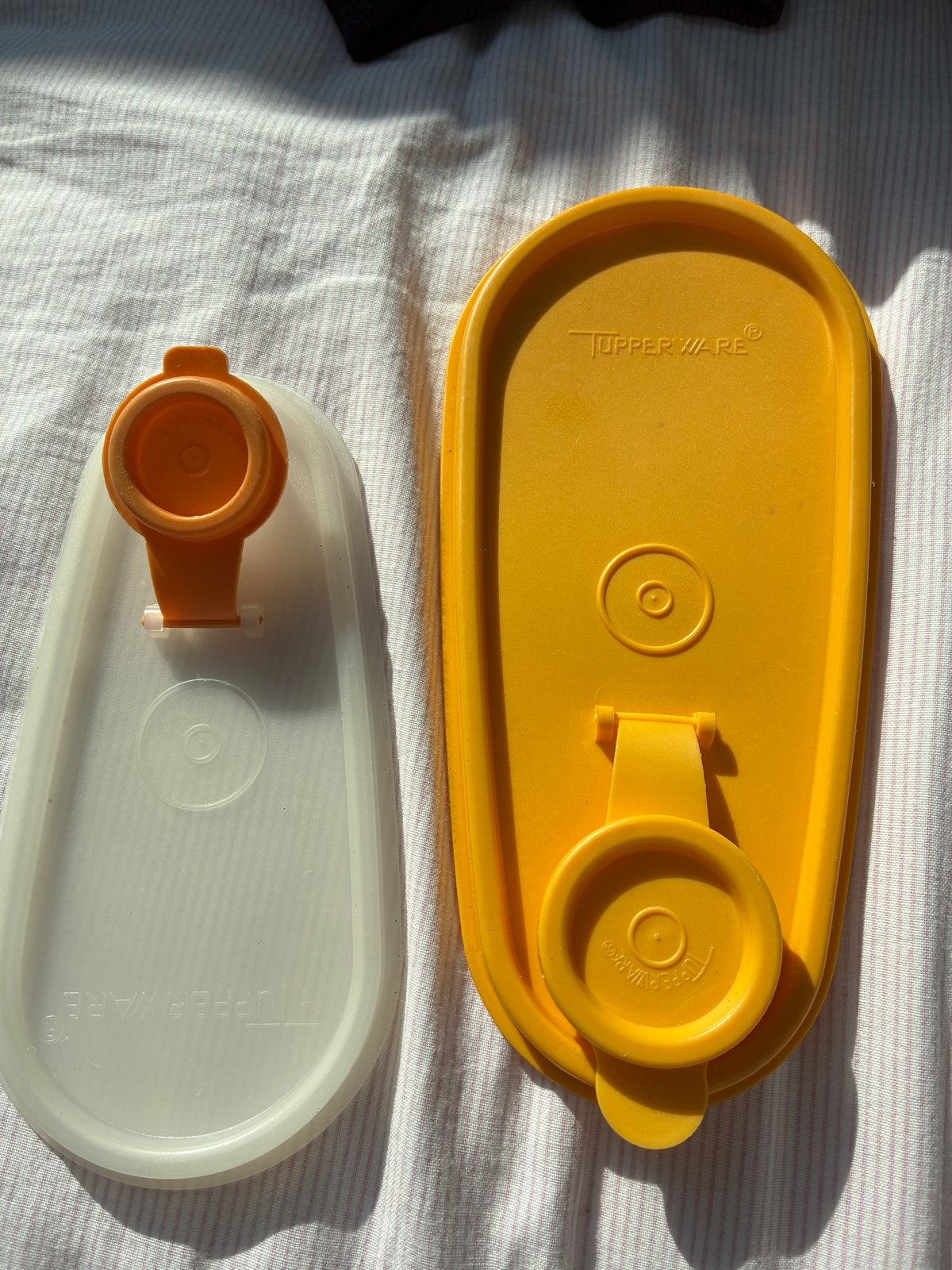 Tupperware deksels - Geel en Transparant, Gebruikt, Geel, Overige typen, Ophalen of Verzenden