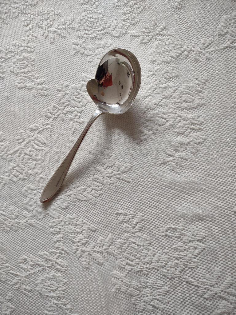 keltum p2 posthoorntje verzilverde aardappellepel, Ophalen of Verzenden