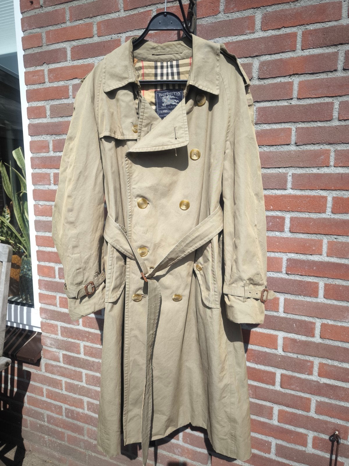Vintage Burberrys Trenchcoat - Beige - Maat M, Burberrys, Beige, Maat 46/48 (XL) of groter, Ophalen of Verzenden