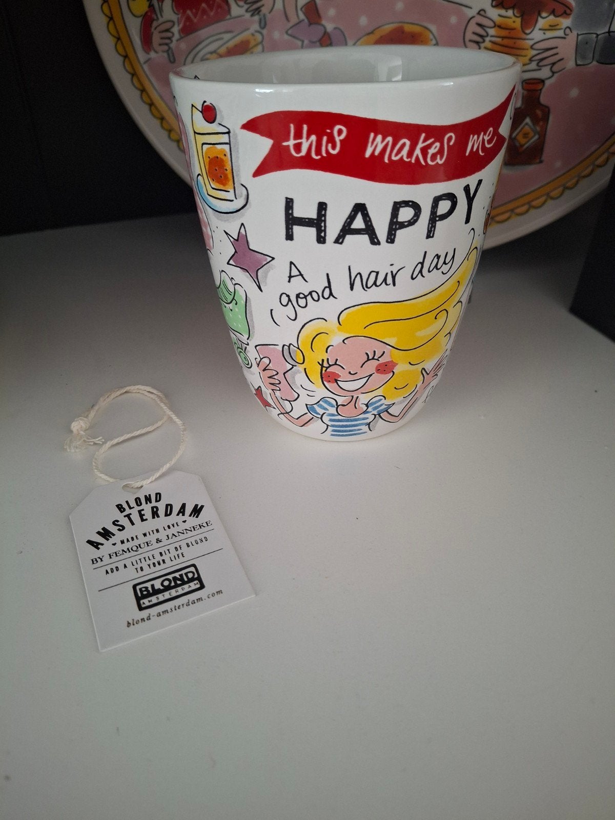 Nieuwe Blond Amsterdam mok middelmaat met kaartje, Huis en Inrichting, Keuken | Servies, Ophalen, Nieuw, Mok, Overige stijlen