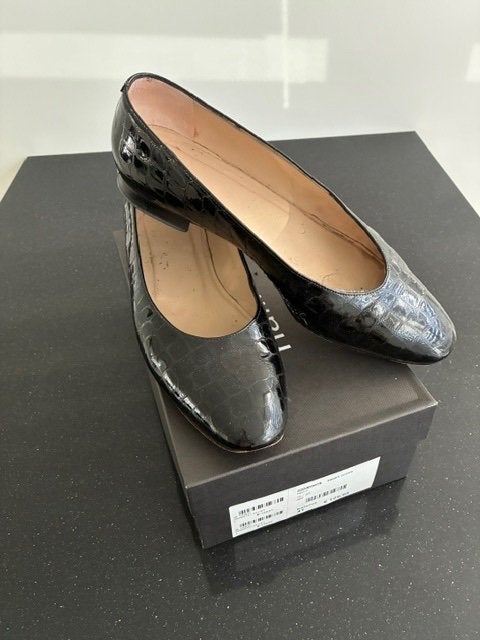 Ballerina’s Marcos Nalini. Zwart lakleer met crocoprint., Kleding | Dames, Ophalen, Zwart, Marcos Nalini, Ballerina's