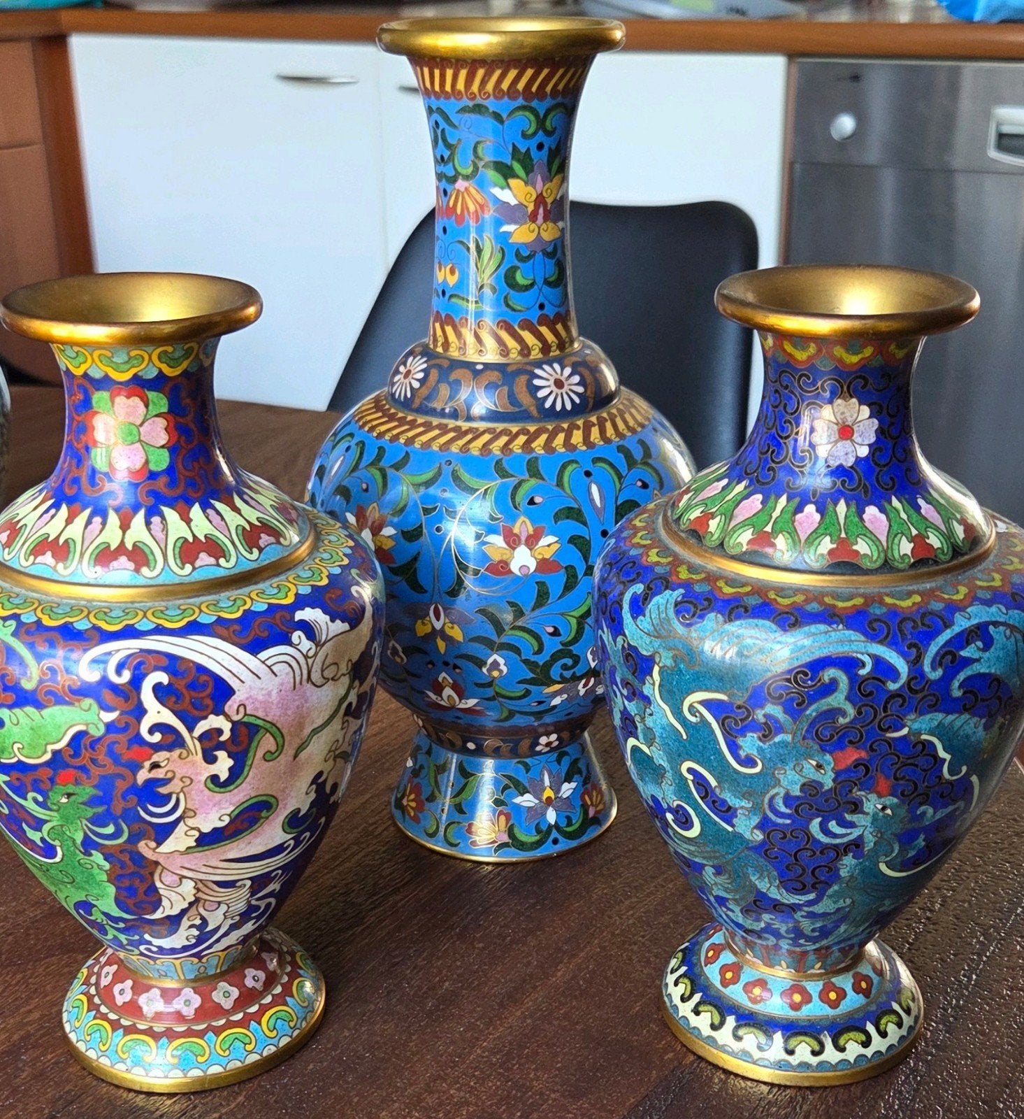 Prachtige Chinese Cloisonné Vazen - Set van 2, Ophalen of Verzenden
