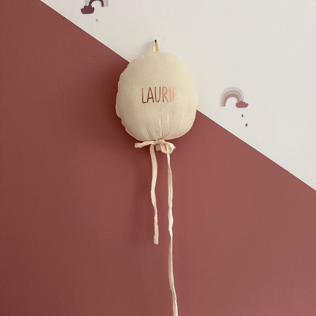 ballon decoratie mousseline creme met naam, Ophalen of Verzenden, Nieuw, Wanddecoratie