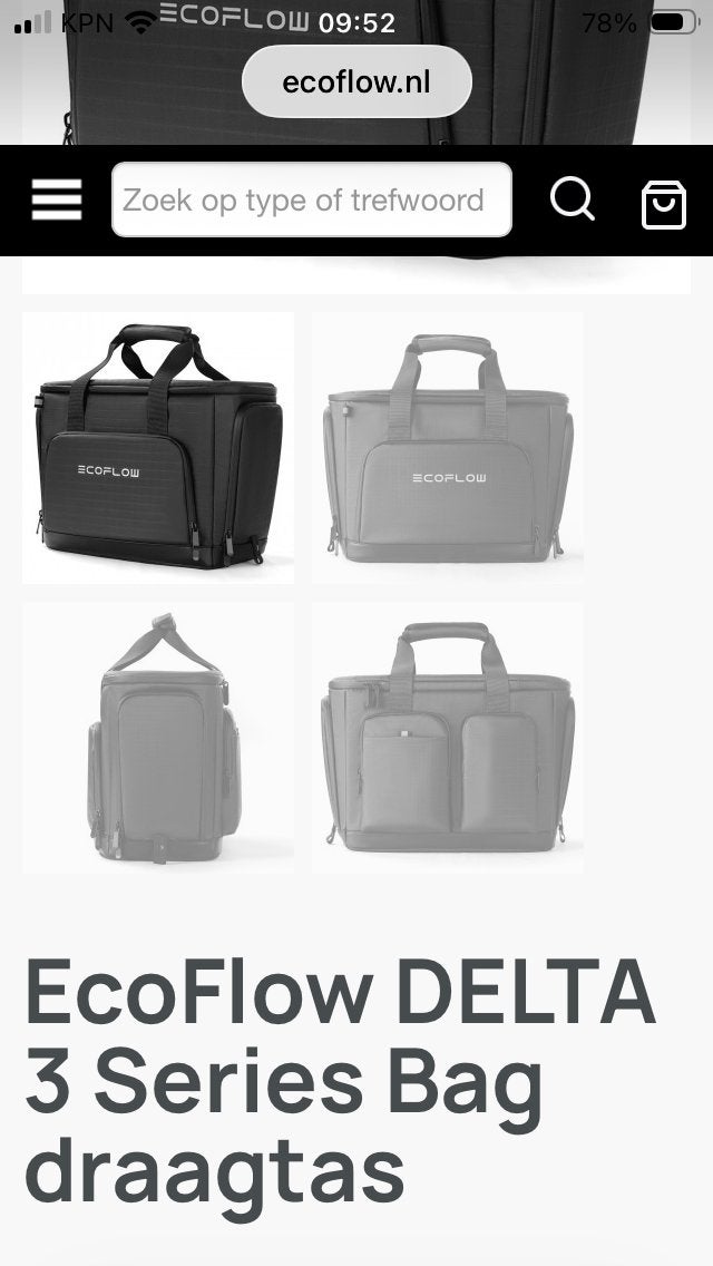 EcoFlow DELTA 3 Series Draagtas., 40 tot 60 cm, 20 tot 30 cm, Zwart, Ophalen of Verzenden