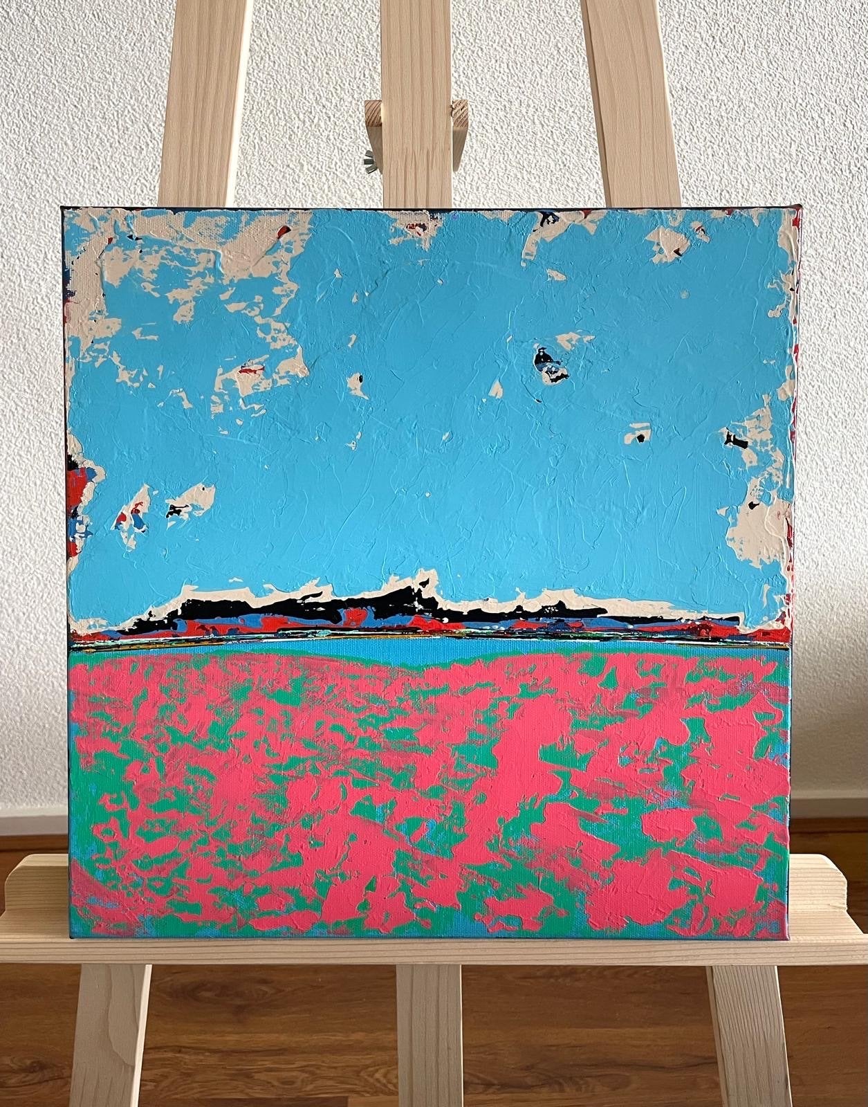 Abstract Schilderij: Levendig Landschap met Textuur, Ophalen of Verzenden