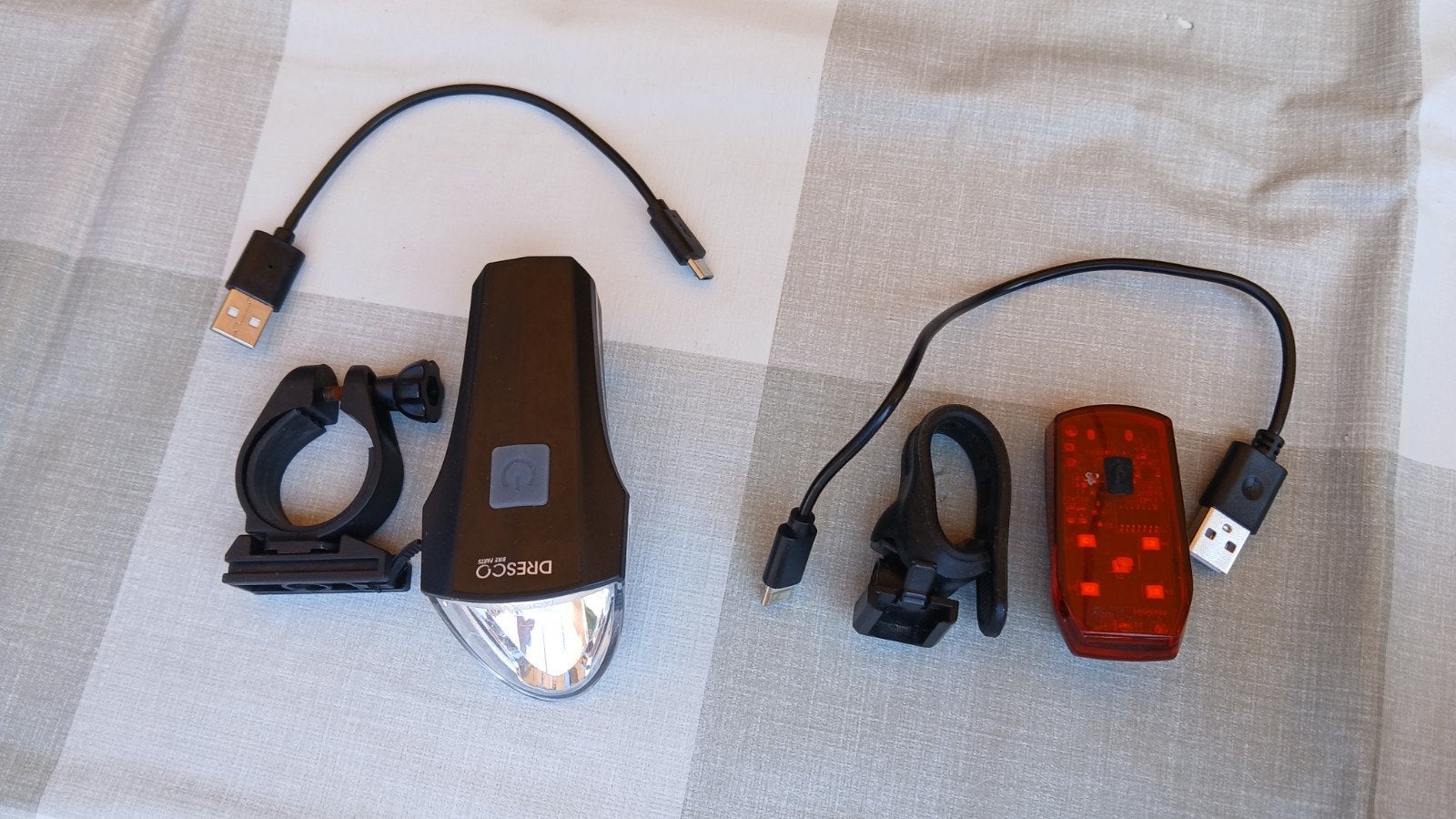 Dresco Fietsverlichtingsset - Voor- en Achterlicht USB, Verlichtingsset, Ophalen of Verzenden, Accu, Oplaadbaar