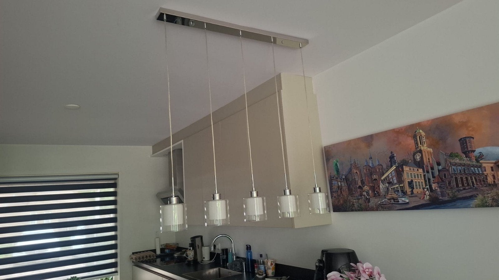 Mooie glazen tafellamp, Ophalen of Verzenden, Zo goed als nieuw, Minder dan 50 cm