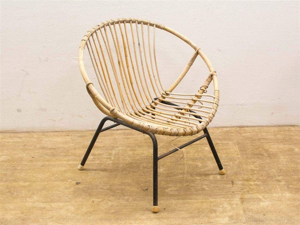 Vintage rotan kinderstoel, Kuipstoel 11664, Ophalen of Verzenden, Gebruikt, Meegroeistoel