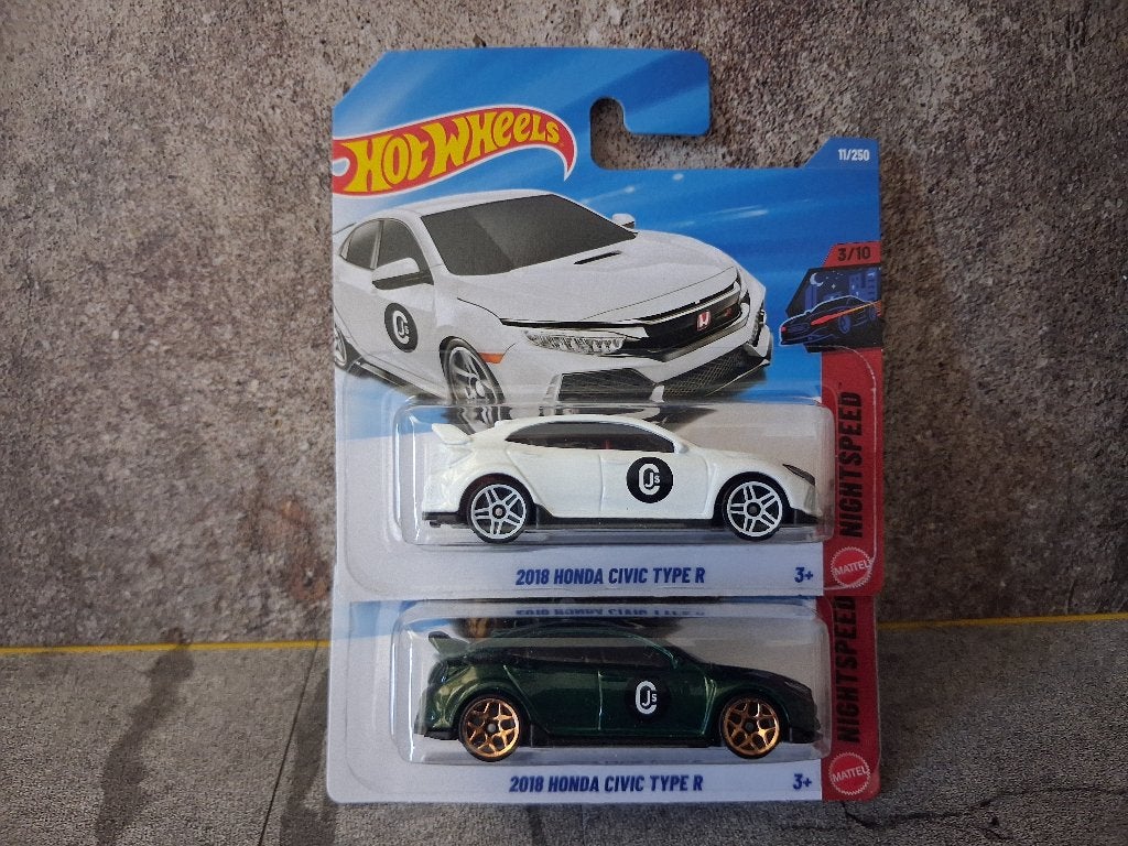2018 Honda Civic Type R set van Hot Wheels, Hobby en Vrije tijd, Modelauto's | Overige schalen, Ophalen, Nieuw, Auto