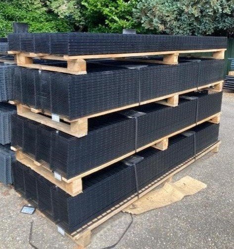 10m 80cm 656 dubbelstaafmat + B-keus poort zwart, Ophalen, Met poort, Nieuw, Dubbelstaafmat hekwerk