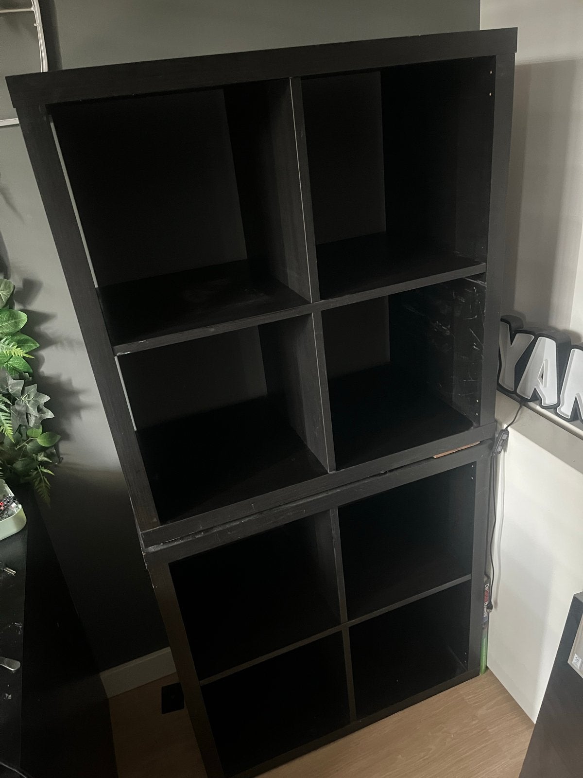 IKEA Kallax 2x 4 vakken zwart, Ophalen, Gebruikt, 50 tot 100 cm, Minder dan 100 cm
