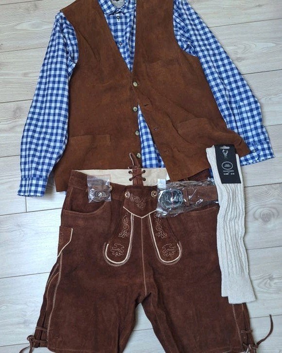 Lederhose 54 leren gilet overhemd kousen, Ophalen of Verzenden, Zo goed als nieuw, Maat 56/58 (XL)
