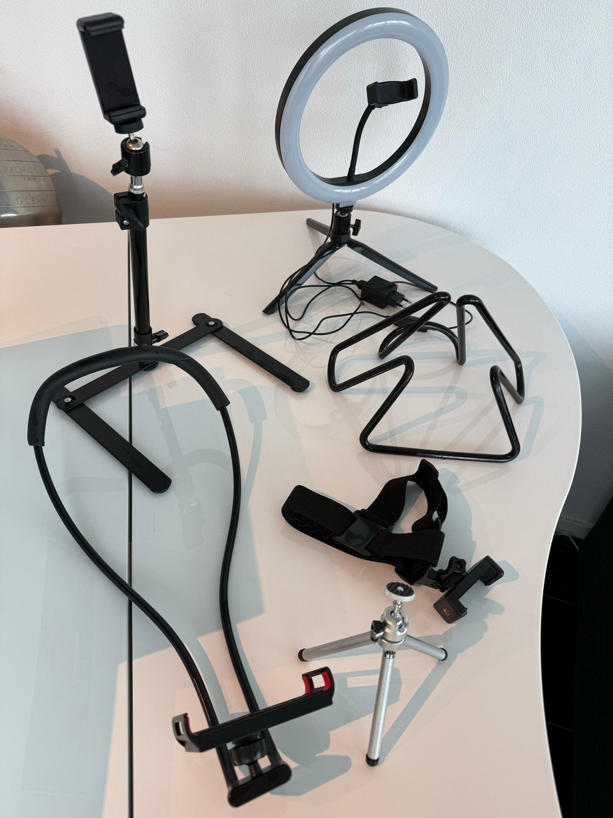 Complete set: 6 telefoonhouders & lampen voor content creato, Ophalen of Verzenden, Nieuw