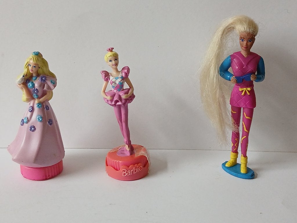 Vintage 3 Barbie Figuurtjes Mcdonalds Happy Meal -1995, Verzamelen, Poppetjes en Figuurtjes, Ophalen of Verzenden, Gebruikt