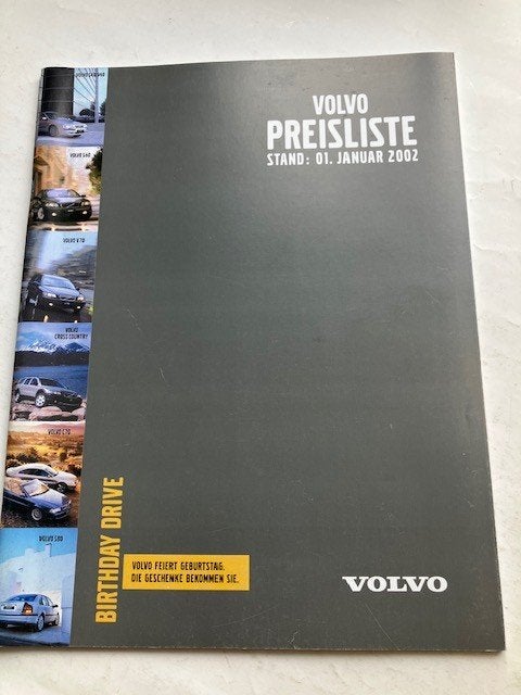 Volvo Prijslijst 2002      Duits    -    Zeer goede conditie, Ophalen of Verzenden, Zo goed als nieuw, Volvo