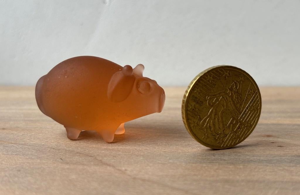 Miniatuur Varken Glas 4 cm, Ophalen of Verzenden, Gebruikt, Boerderijdier, Overige typen