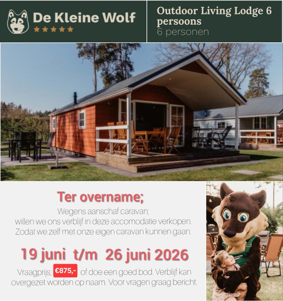 Camping 'de Kleine Wolf' in Ommen van 19 t/m 26 juni 2026
