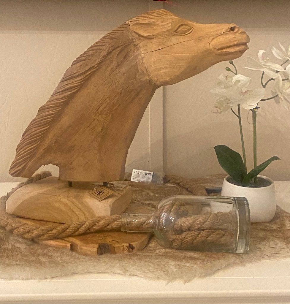 Prachtig ornament van paardenhoofd op voet “DIJK”, Ophalen of Verzenden, Nieuw, Dier
