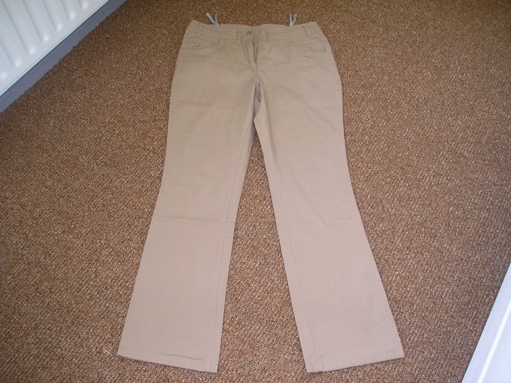 prachtige lichtbruine broek MS mode maat 42, Ophalen, Bruin, Maat 42/44 (L), Zo goed als nieuw