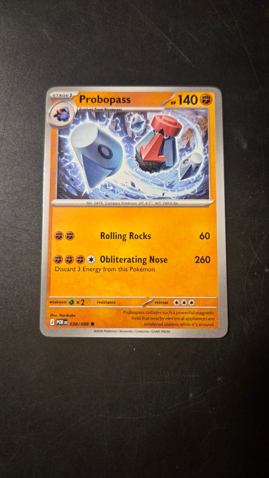 Probopass 038/088 Pokémon kaart - Perfecte staat, Verzenden, Zo goed als nieuw, Losse kaart