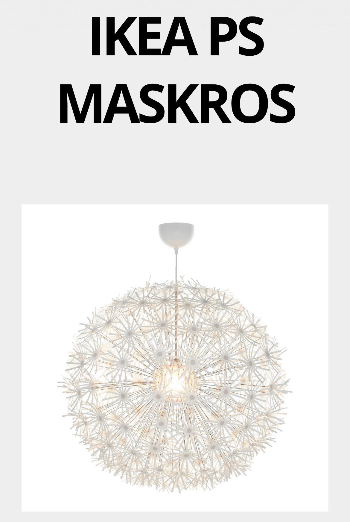 IKEA Maskros hanglamp wit, Ophalen, Gebruikt, E27 (groot)