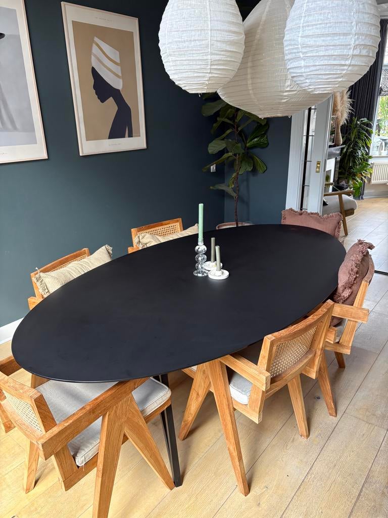 Studio Henk HPL eettafel zwart - 220x120cm, Huis en Inrichting, Tafels | Eettafels, Ophalen, Overige materialen, Gebruikt, 100 tot 150 cm