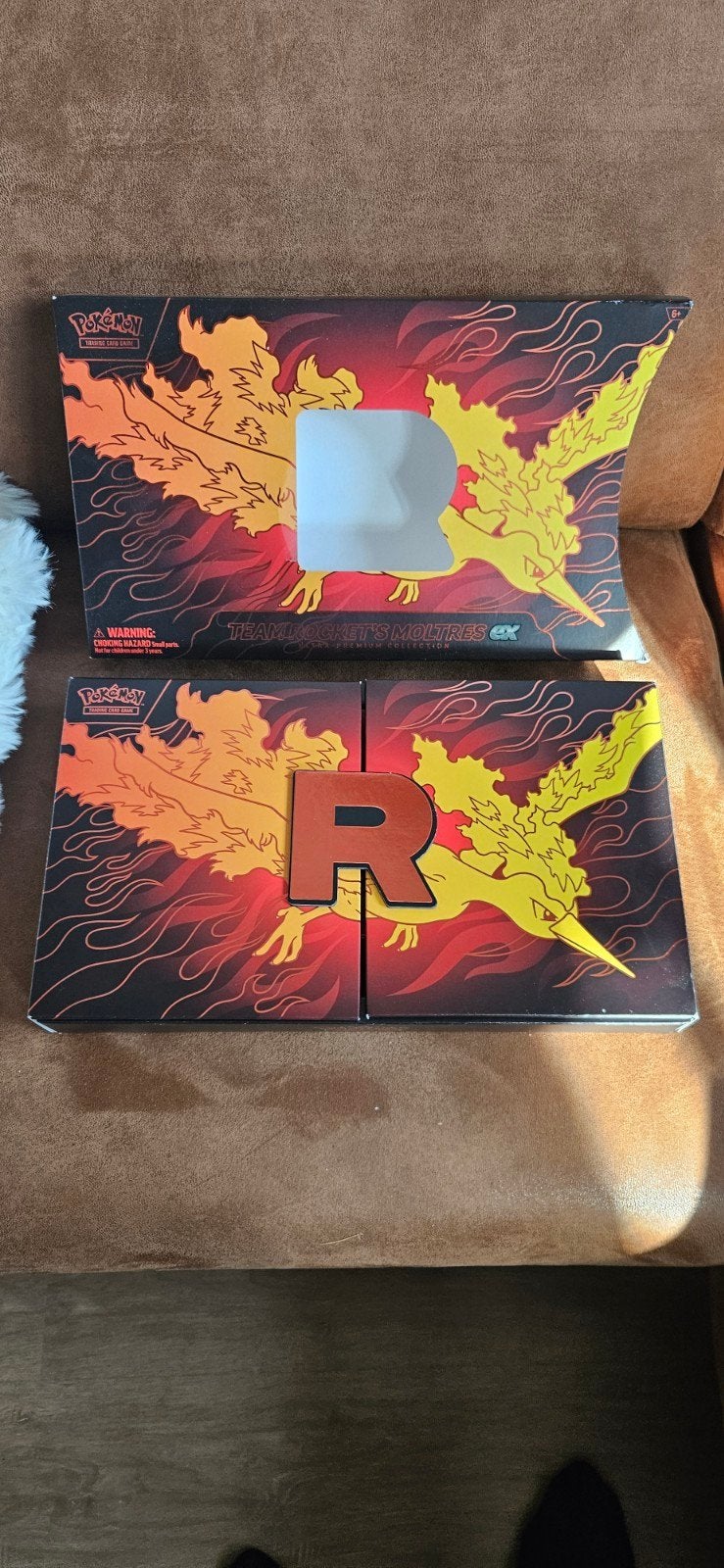 Pokémon Team Rocket's Moltres GX Premium Collection, Ophalen of Verzenden, Gebruikt, Overige typen