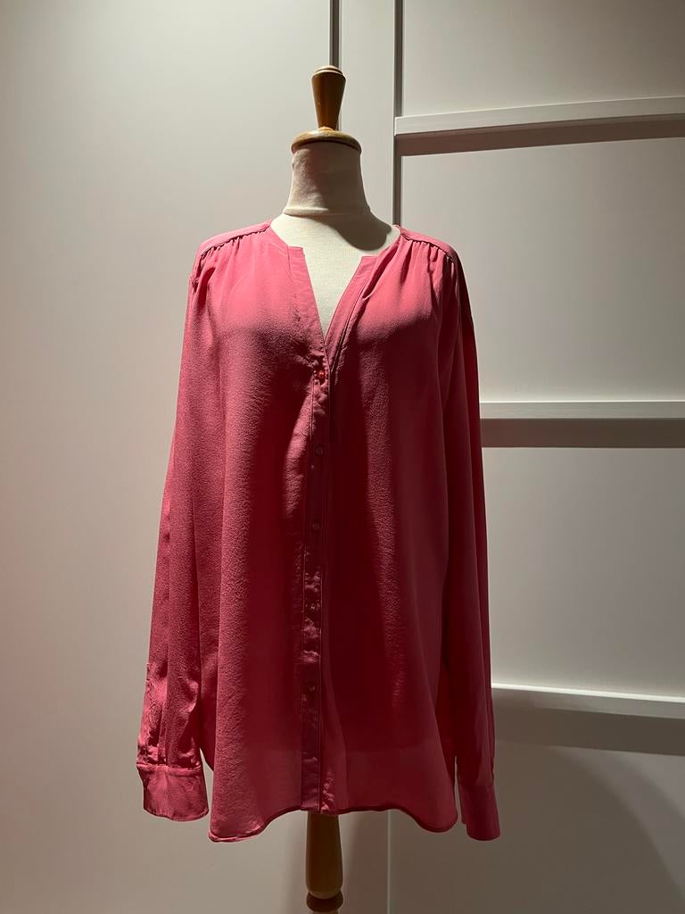 Hugo Boss Zijden Blouse Roze Maat 44/46, Kleding | Dames, Ophalen of Verzenden, Zo goed als nieuw, Maat 46/48 (XL) of groter, Roze