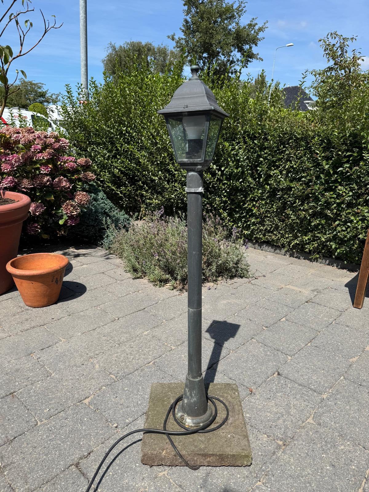 Lantaarn met stekker - werkt nog goed, Tuin en Terras, Buitenverlichting, Ophalen, Staande lamp, 50 tot 250 watt, Netvoeding