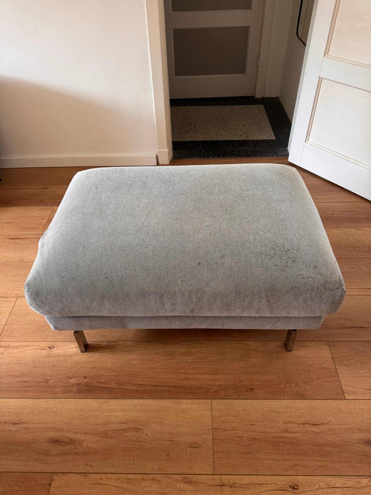 IKEA Nockeby Hocker - Comfortabele voetenbank, Ophalen, Gebruikt, 75 tot 100 cm, Stof