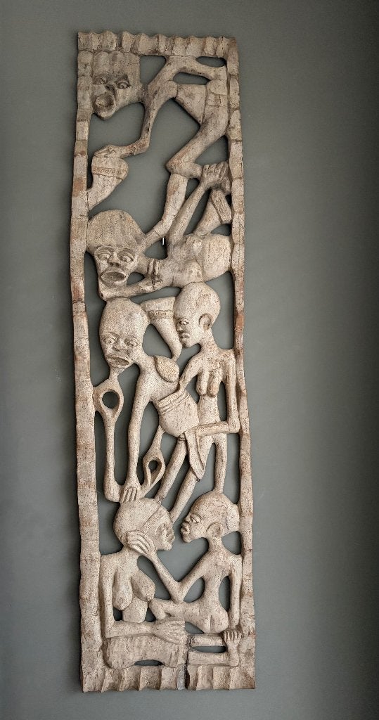 Houtsnijwerk Afrikaans of Nieuw Guinea. Asmat of Makonde?, Hout, Grijs, Overige stijlen, Afrika