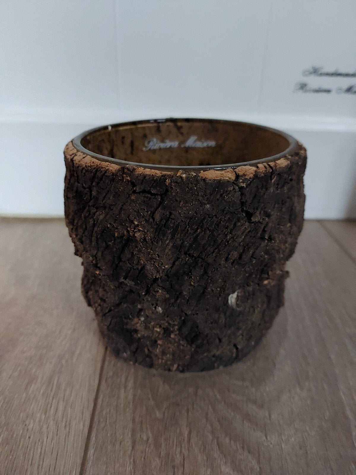 Riviera Maison boomschors windlicht waxinelichthouder, Ophalen of Verzenden, Zo goed als nieuw, Overige materialen, Minder dan 25 cm