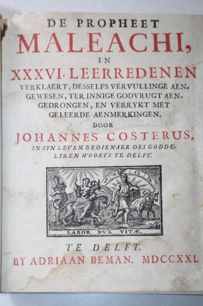 Johannes Costerus - De Propheet Maleachi (1721), Ophalen of Verzenden