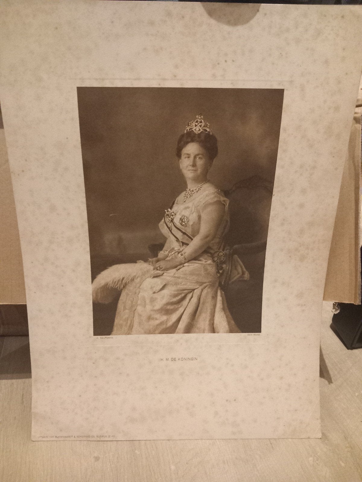 Oude portretten en prenten van Koningin Wilhelmina, Ophalen of Verzenden, Gebruikt, Nederland, Kaart, Foto of Prent