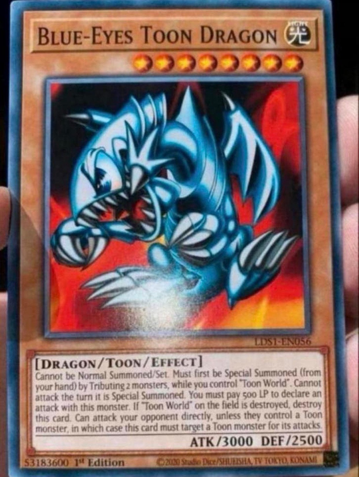 Yu-Gi-Oh! Blue Eyes Toon Dragon LDS1 1st Ed M/NM !, Hobby en Vrije tijd, Verzamelkaartspellen | Yu-gi-Oh!, Ophalen of Verzenden