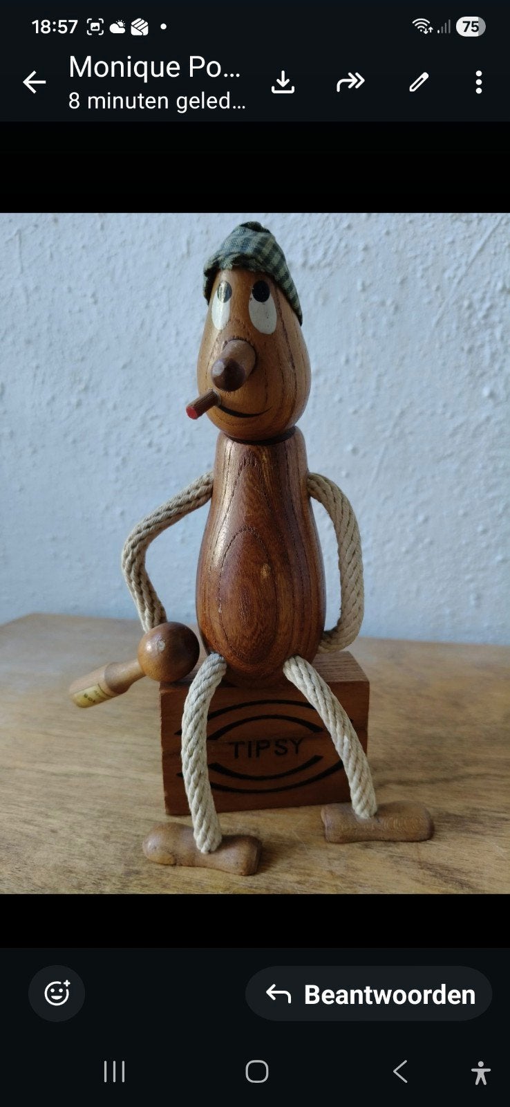 Vintage Deens Teak wood troll, Ophalen of Verzenden, Huis en Inrichting
